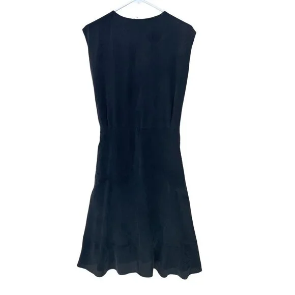 See By Chloe Size US 8 100% Silk Gray Tie Waist Dress Lined Sleeveless Flawed! - Picture 2 of 10